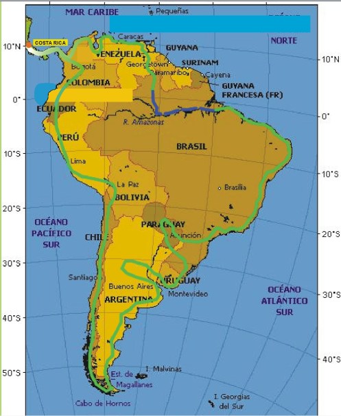 ruta-suramerica Bordearemos por el Pacifico y regresaremos por el Atlántico