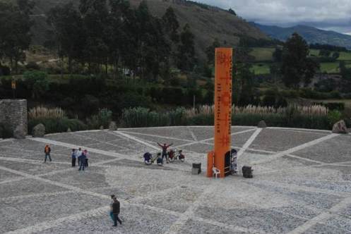 centro del mundo desde arriba El reloj solar