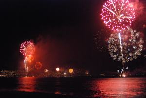 recibiendo el año nuevo junto al mar