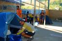 acampando en polideportivo de&nbsp;Marangatiba