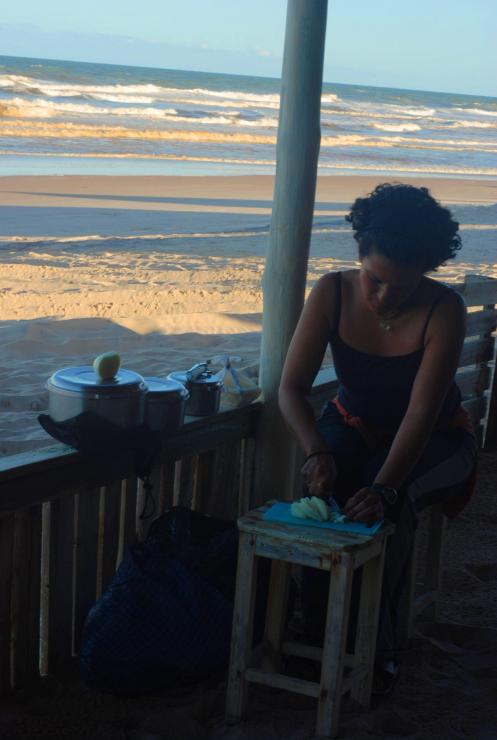 Cocinando frente a la playa